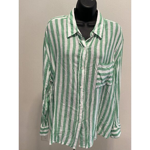 Sonoma Tops - Sonoma Goods For Life blouse top Womens Size XXL Striped Button Down Long Sleeve